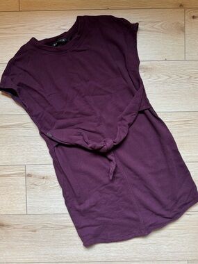 athleta purple cotton-blend sheath sweatshirt dress xsmall